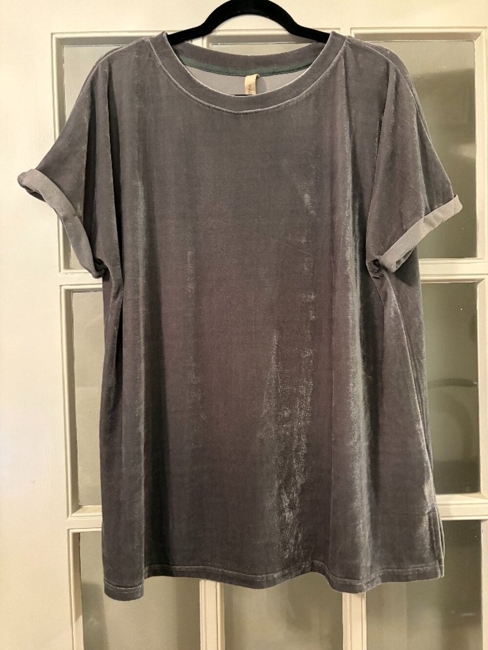 Shimmery Velvet Short Sleeve Tee
